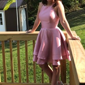 Light Pink halter, corset back dress. Size 2